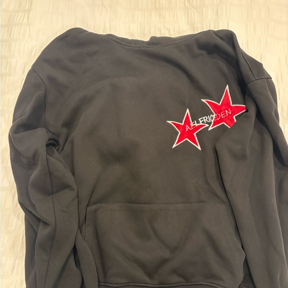 Aelfric Eden Black Sweatshirt with Red Star Design